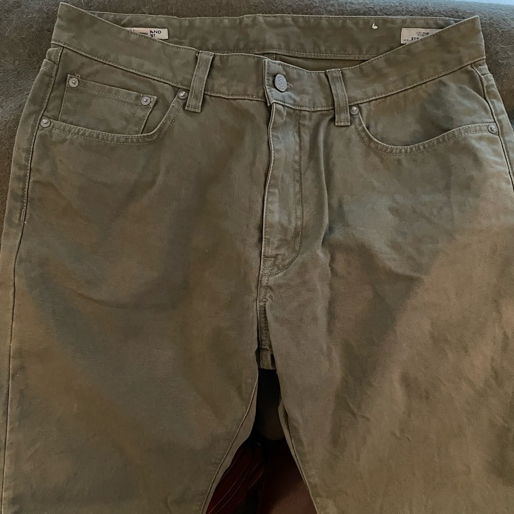 * Worn Once* Oobe Brand Kings St Charleston 5 Pocket Canvas Jean 34/32 Khaki Grn